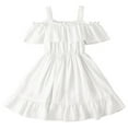 thumbnail image 1 of Ruyang Toddler Backless Smocked Dress Halter Solo A-Line Ruffles Pleated Dresses Summer Cute Casual Short Dresses for Girls, 1 of 8