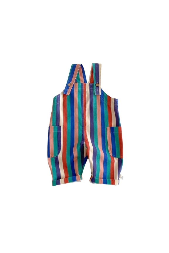Toddler Boy Girl Overalls Neutral Baby Solid Color Clothes Suspender Pants Fashion Striped Comfortable Outfits Cute Jumpsuit