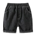 thumbnail image 1 of Ruyang Toddler Boy Straight Jean Shorts Boys Summer Elastic Waist Short Jeans Casual Athletic Jogger Biker Denim Shorts, 1 of 3