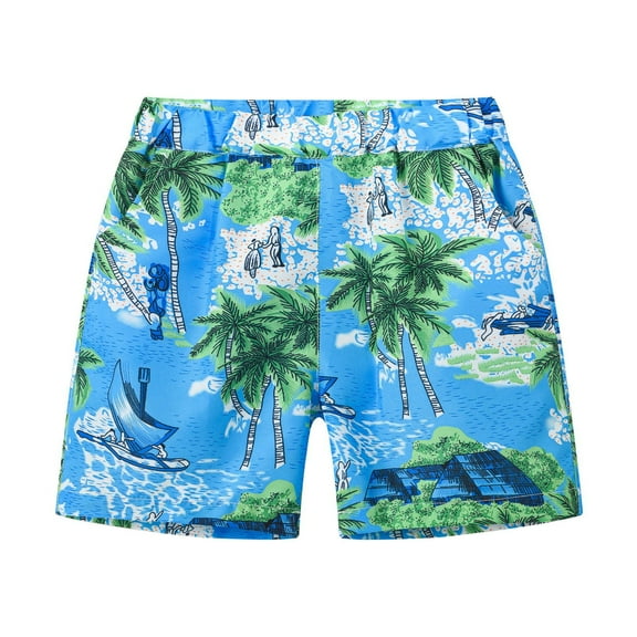 Ruyang Toddler Boy Swim Trunks UPF 50  Quick-Dry Bathing Suit Swimwear Loose Beach Shorts with Tropical Botanical Print