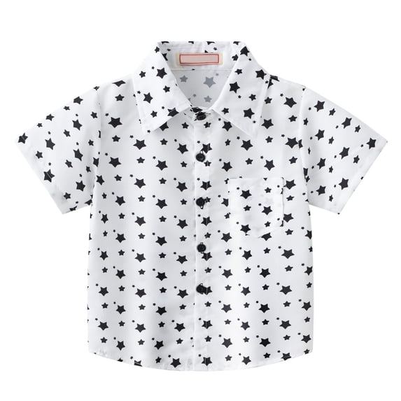 Ruyang Toddler Boys Button Down Hawaiian Shirts Short Sleeve Beach Polo Shirt Kids Summer Tee Clothes Basic Soft Athletic Tops