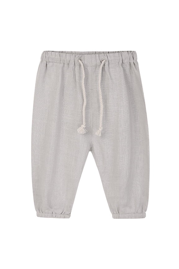 Toddler Boys Cotton Linen Harem Bloomers Pants Elastic Waist Jogger Pants Kids Casual Plain Trousers Boys Long Sweatpants
