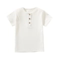 thumbnail image 1 of Ruyang Toddler Boys Cotton Short Sleeve Henley Shirt Casual Basic Tee Tops Baby Boy Button Front Solid T-Shirts Cute Summer Clothes, 1 of 9