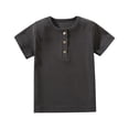 thumbnail image 1 of Ruyang Toddler Boys Cotton Short Sleeve Henley Shirt Casual Basic Tee Tops Baby Boy Button Front Solid T-Shirts Cute Summer Clothes, 1 of 9