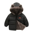 thumbnail image 1 of Ruyang Toddler Boys Fleece Lined Puffer Jacket Cute Bear Hooded Down Coat Baby Girls Winter Padded Warm Quilted Outerwear, 1 of 5