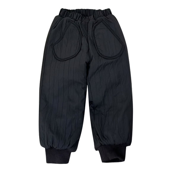 Ruyang Toddler Boys Girls Cotton Padded Trousers Elastic Waist Snow Pants Kids Quilted Warm Thick Snowpants for Snowboarding