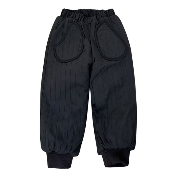 Ruyang Toddler Boys Girls Cotton Padded Trousers Elastic Waist Snow Pants Kids Quilted Warm Thick Snowpants for Snowboarding