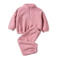 thumbnail image 1 of Ruyang Toddler Boys Girls Fleece Clothing Set Half Zip Up Sweatshirt Joggers 2 Piece Outfits Warm Sweatsuits Tracksuit, 1 of 7