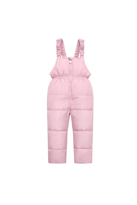 Toddler Boys Girls Puffer Snow Pants Baby Winter Thermal Down Overalls Zip Up Thick Warm Quilted Snowsuit