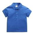 thumbnail image 1 of Ruyang Toddler Boys P𝐨lo Shirts Solid Short Sleeve Polos Kids Boys Collared 𝐆olf Shirt Summer Casual Tops School 𝐔niform, 1 of 3
