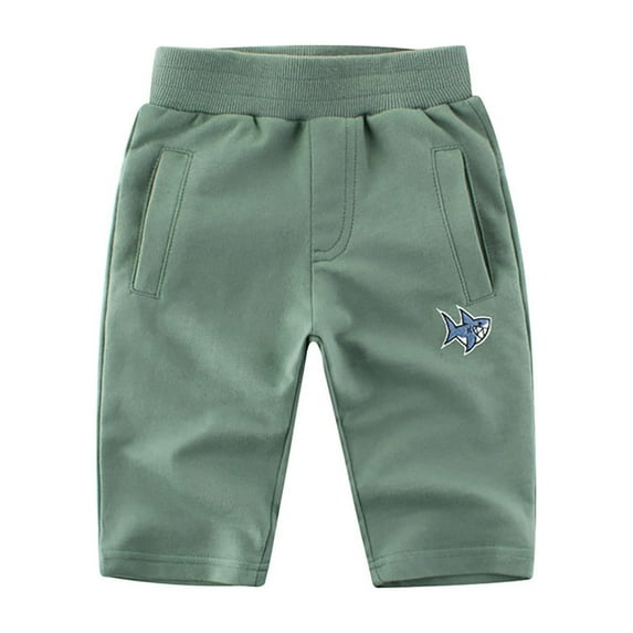 Ruyang Toddler Boys Pants Kids Summer Cropped Trousers 2T 3T 4T 5T 6T 7T Baby Boys Stretchy Waistband Sports Jogger Pants