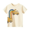 thumbnail image 1 of Ruyang Toddler Boys Rainbow Truck T Shirt Cotton Soft Loose Fit Tees Baby Kids Crew Neck Short Sleeve Light Tops Clothes, 1 of 9