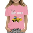 thumbnail image 1 of Ruyang Toddler Bunny Easter Shirt Boys Girls Eggs Cavator Short Sleeve T-Shirt Baby Truck Graphic Shirts Outfits Top, 1 of 1