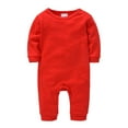thumbnail image 1 of Ruyang Toddler Cotton Jumpsuits Wide Leg Long Sleeve Plain Romper Baby Boys Cute Comfy Clothes Fall Soft Lightweight Outfits, 1 of 7