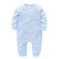 thumbnail image 1 of Ruyang Toddler Cotton Jumpsuits Wide Leg Long Sleeve Plain Romper Baby Boys Cute Comfy Clothes Fall Soft Lightweight Outfits, 1 of 8