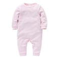 thumbnail image 1 of Ruyang Toddler Cotton Jumpsuits Wide Leg Long Sleeve Plain Romper Baby Boys Cute Comfy Clothes Fall Soft Lightweight Outfits, 1 of 8