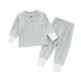 thumbnail image 1 of Ruyang Toddler Cotton Shirt Pants Sets Outdoor Clothes Baby Boy Girl Long Sleeve Shirt Jogger Pants Cute Comfy Casual Summer Clothes, 1 of 3