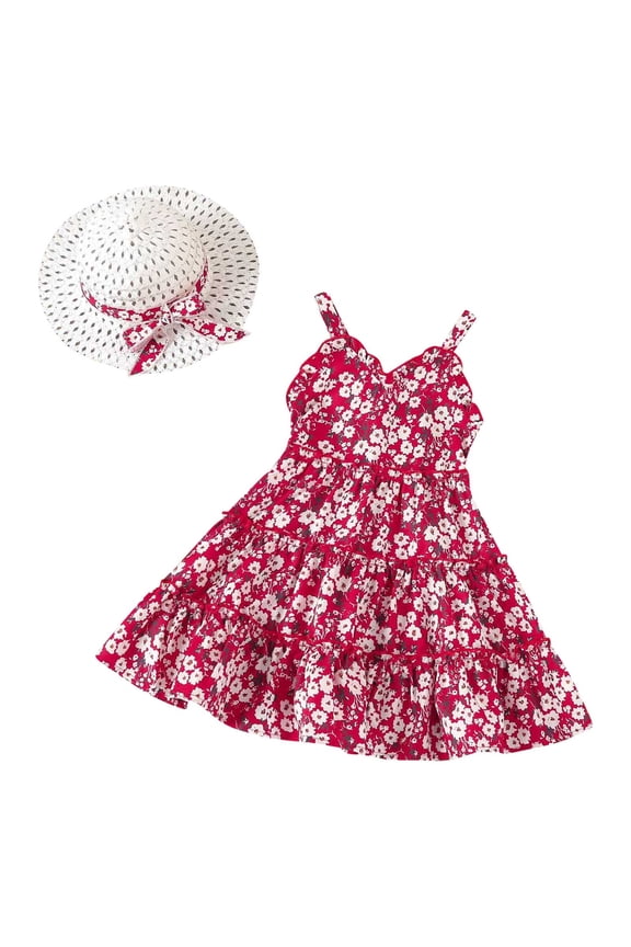 Toddler Dresses Baby Girls Tutu Dress Kids Child Bow Hat Skirt Layered Summer Cute Fairy Birthday Retro Pettiskirt