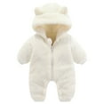 thumbnail image 1 of Ruyang Toddler Fleece Hooded Jumpsuits Long Sleeve Winter Warm Plush Ear Hooded Romper Clothes Baby Kids Thick Outfits, 1 of 8