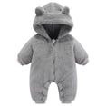 thumbnail image 1 of Ruyang Toddler Fleece Hooded Jumpsuits Long Sleeve Winter Warm Plush Ear Hooded Romper Clothes Baby Kids Thick Outfits, 1 of 8