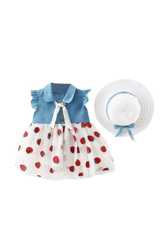 Toddler Girl Clothes Denim Tulle Dresses Baby Summer Tutu Sundress Outfit Toddler Princess Dress Girls A Line Clothes