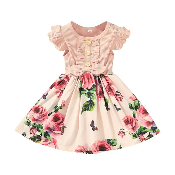 Ruyang Toddler Girl Tutu Dress Summer Ruffle Sleeveless Baby Girl Fashion Casual Dresses Birthday Party Skirts