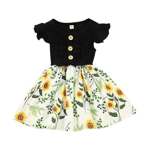 Ruyang Toddler Girl Tutu Dress Summer Ruffle Sleeveless Baby Girl Fashion Casual Dresses Birthday Party Skirts