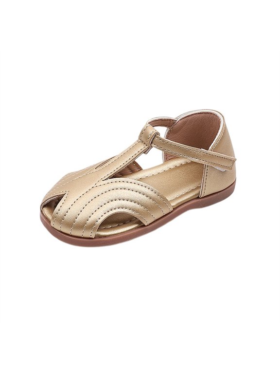 Toddler Girls Boys Closed Toe Sandals Closed Toe Soft Sole Non-Slip Princess Sandals Summer Roman Casual Sandals