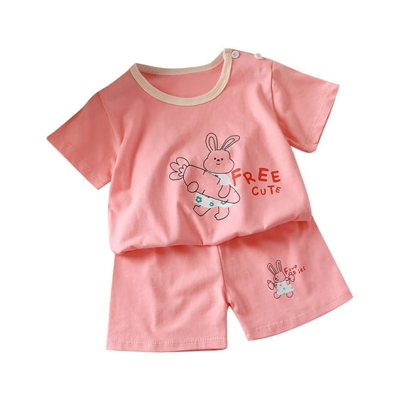 Ruyang Toddler Girls Boys Summer Cartoon Animal Clothes Set Short Sleeve Crewneck Tee Shirt Shorts 2PC Active Outfit