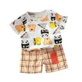 thumbnail image 1 of Ruyang Toddler Girls Boys Summer Cartoon Animal Clothes Set Short Sleeve Crewneck Tee Shirt+ Shorts 2PC Active Outfit, 1 of 4