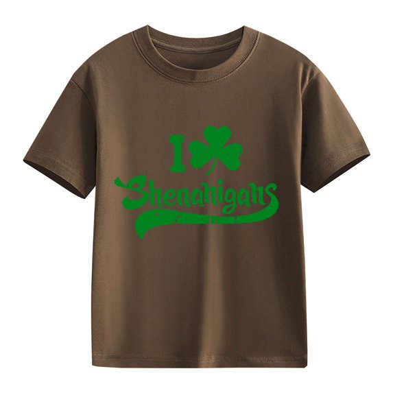 Ruyang Toddler Girls Cotton Summer T-Shirts Cute Shamrock Printed St Patricks Day Shirt Teens Kids Short Sleeve Crewneck Tees Tops