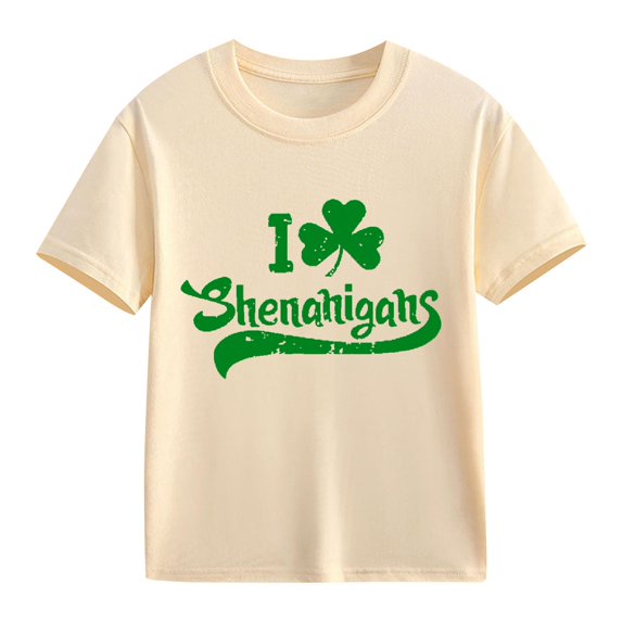 Ruyang Toddler Girls Cotton Summer T-Shirts Cute Shamrock Printed St Patricks Day Shirt Teens Kids Short Sleeve Crewneck Tees Tops