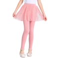 thumbnail image 1 of Ruyang Toddler Girls Leggings Star Sequin Decor Mesh Tulle Skirt Leggings Kids Elastic Waist Dance Skirt Pants School Performance Trousers, 1 of 7