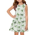 thumbnail image 1 of Ruyang Toddler Girls Midi Dresses Bow Print Crewneck A Line Swing Dresses Summer Cute Casual Beach Sleeveless Tank Dresses, 1 of 4