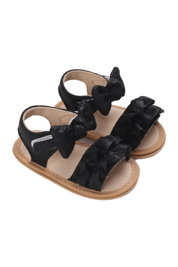 Toddler Girls Sandals Baby Open Toe Ruffle Flat Sandals Adjustable Straps Cute Flats Summer Beach Vacation Shoes