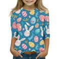thumbnail image 1 of Ruyang Toddler Kid Funny Bunny Shirt Girls Cartoon Rabbit Egg Short Sleeve Causal T-Shirt Happy Easter Shirts Top, 1 of 1