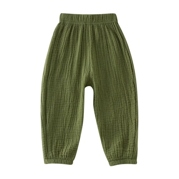 Ruyang Toddler Kids Baby Boy Girl Cotton Linen Pants Loose Basic Harem Pants Bloomers Casual Joggers Baby Pull on Pants