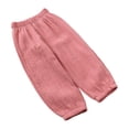 thumbnail image 1 of Ruyang Toddler Kids Boys Girls Solid Color Cotton Linen Harem Pants Baby Basic Loose Long Bloomers Trouser Elastic Pants, 1 of 7
