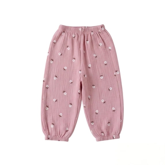 Ruyang Toddler Kids Cotton Linen Harem Pants Baby Boys Girls Elastic Long Casual Loose Joggers Bloomers Summer Cute Baggy Pants