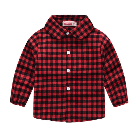 Ruyang Toddler Kids Flannel Buttons Shirt Plaid Striped Long Sleeve Comfort Tops Clothes Baby Youth Summer Vacation Casual Shirt