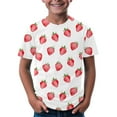 thumbnail image 1 of Ruyang Toddler Kids Girls Fruit Print Shirt Cherry Strawberry Short Sleeve Crewneck T-Shirts Summer Cute Pattern Tops, 1 of 1