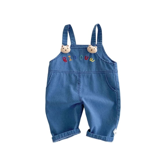 Ruyang Toddler Overall Wide Leg Sleeveless Plain Cotton Jumpsuits Fall Lightweight Baby Boys Girls Soft Romper Clothes