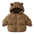 thumbnail image 1 of Ruyang Toddler Padded Puffer Jacket Baby Boys Girls Cute Bear Hooded Down Coat Winter Warm Puffy Zip Up Quilted Outwear, 1 of 4