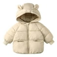 thumbnail image 1 of Ruyang Toddler Padded Puffer Jacket Baby Boys Girls Cute Bear Hooded Down Coat Winter Warm Puffy Zip Up Quilted Outwear, 1 of 5