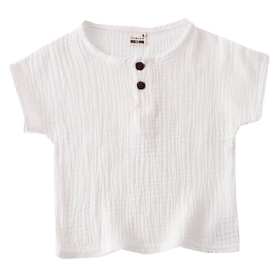 Ruyang Toddlers Henley Shirt Baby Boys Girls Cotton Line Ribbed Tee Top Kids Short Sleeve Button Up Crewneck Cute Soft T-Shirt