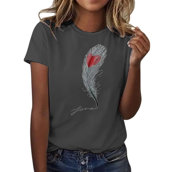 Ruyang Tops for Women, Womens T Shirts Basic Short Sleeve Tees Crewneck Fashion Tops Loose Fit Lightweight Casual Summer Clothes 2024