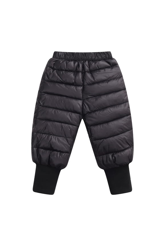 Waterproof Puffer Snow Pants for Toddler, Baby Fleece Lined Winter Quilted Down Ski Pants Thick Warm Jogger Sweatpants