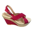 thumbnail image 1 of Ruyang Wedge Sandals for Women Ladies Summer Cake Thick Bottom Slope Denim Buckle Beach Sandals Home Sandals for Women, 1 of 2