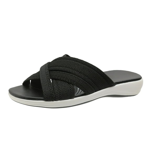 Ruyang Wedge Sandals for Women, Women's Summer Flat Shoes Soft Sole Casual Sandals Slippers Womens Hard Bottom Slippers