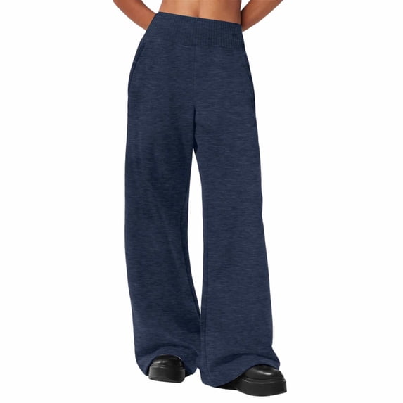 Ruyang Wide Leg Sweatpants for Girls Soft Knit High Waist Straight Leg Pants Kids Solid Lightweight Casual Loose Trousers